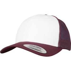 Flexfit By Yupoong Retro Trucker Colored Front Cap / Maroon/White/Maroon